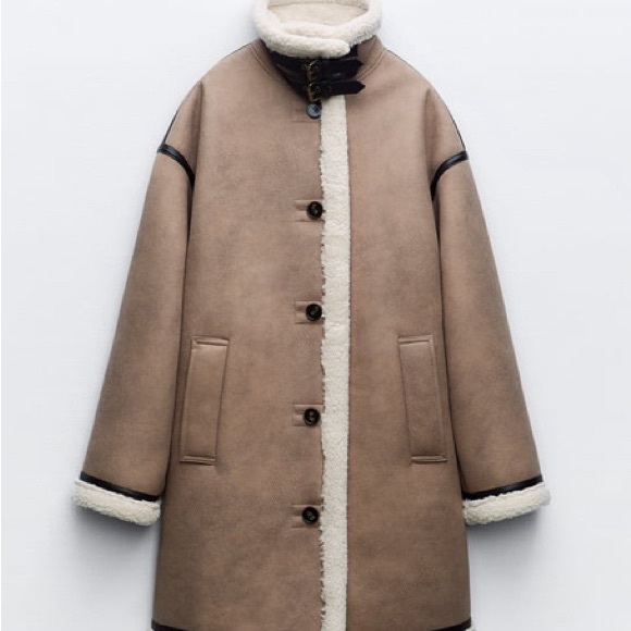 Zara buttoned double face coat - Picture 1 of 3